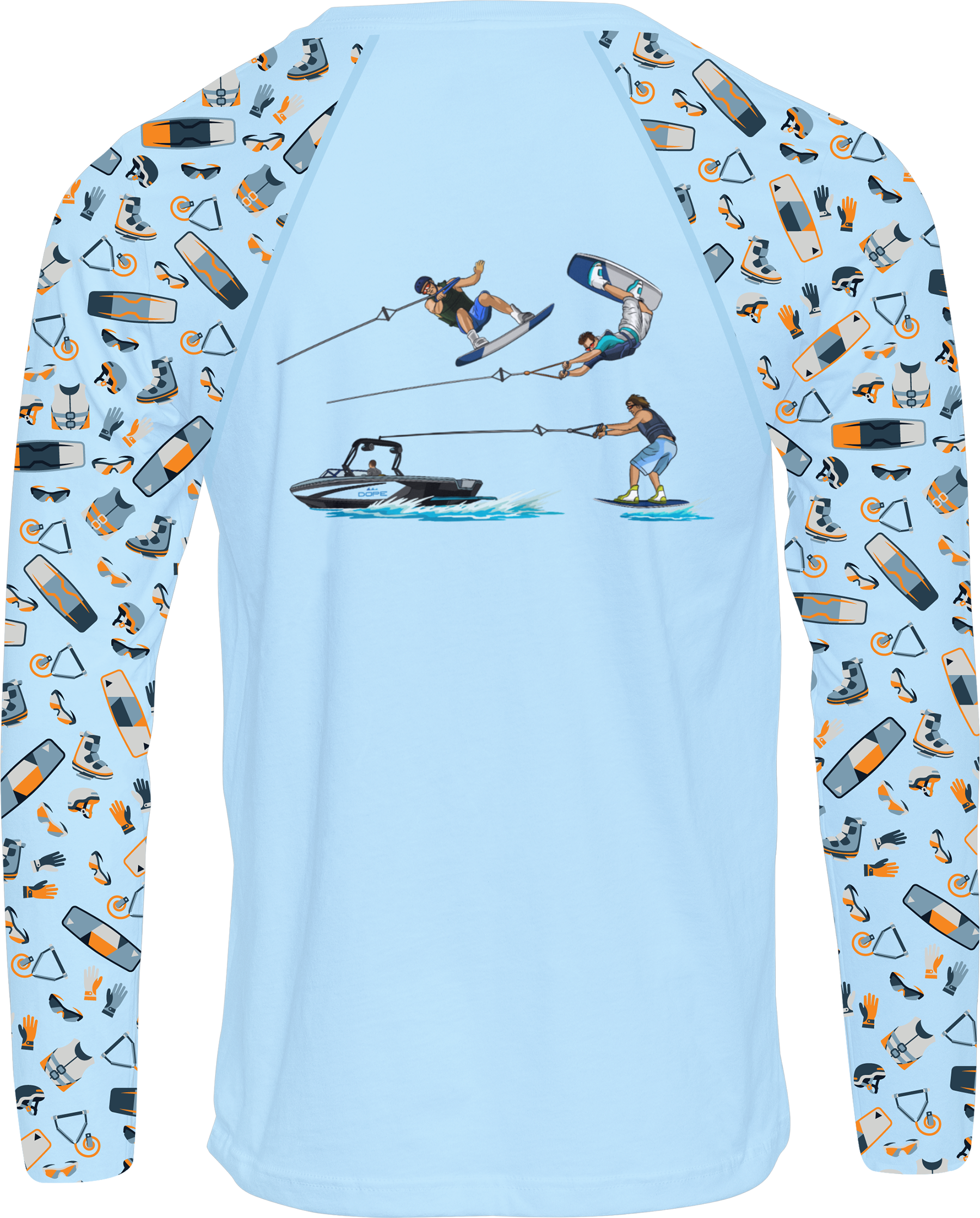 Wake Boarding - Long Sleeve Performance T-shirt